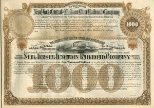New Jersey Junction Railroad Company - Unissued $1,000 Bond - 100 YEAR BOND
